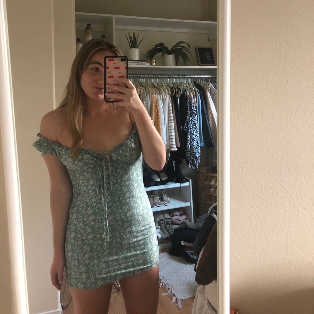 Shop Resurrection Teal floral dress